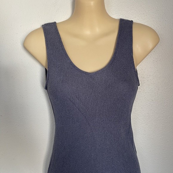 Basic Bodycon Tank Top Midi Dress Scoop Neck Rayon Below The Knee Length Size 6 - Picture 2 of 6